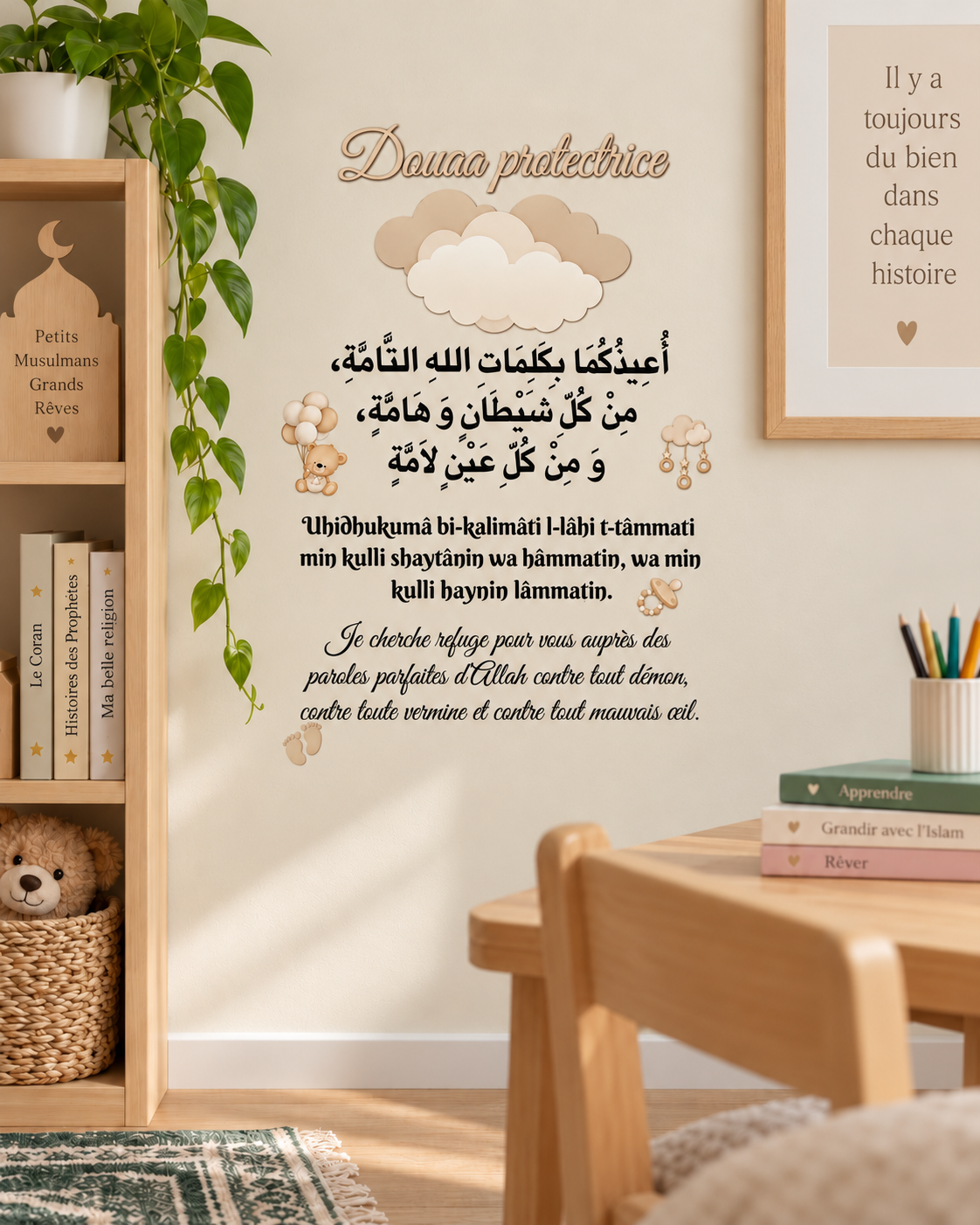 Douaa protectrice beige - Stickers A4